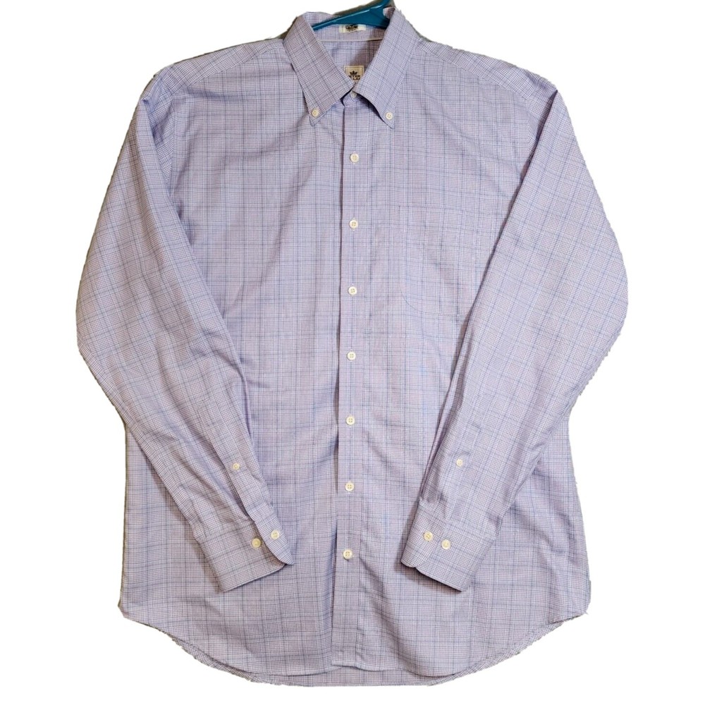 Peter Millar Shirt Mens XL Multicolor Plaid Nanolux Easy Care Full Sleeve
